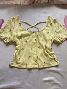 Stylish Pastel Yellow Crop Top