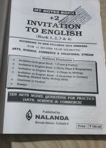 Nalanda English Guide Book For +2 Second Year.