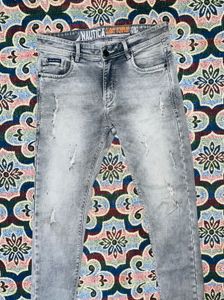 man slim fit heavy fade stretchable jeans
