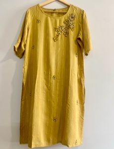 Yellow Embroidered Kurta