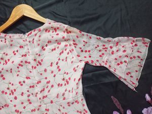 Baby Pink Cherry printed Dress