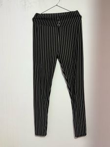 Chic Black Pinstripe High-Waist Pants