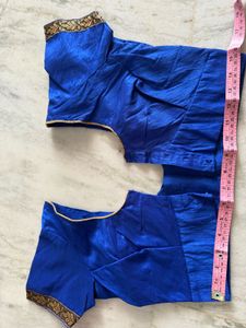 Blue Embroidered Saree With Stitched Blouse