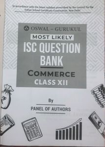 ISC Class 12th Commerce Question Bank(OSWAL) Chapterwise MCQs, Reasoning And Long Question Awnswes