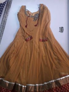 Partywear Anarkali Kurta Set With Leggings