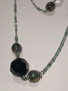 Silver And Black Necklace