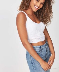 White Knit Tank Top
