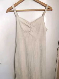 Beautiful Cream Mini Dress With Side Slits