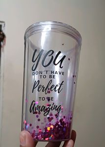 Cute Pink Glittery Glass