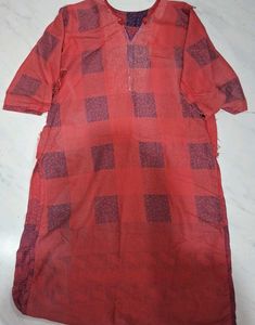 Red & Black Kurta