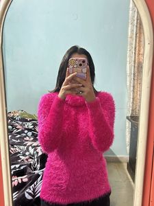 Fluffy Hot Pink Sweater