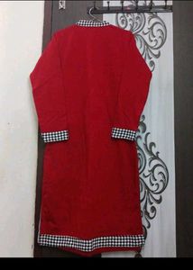 Red &amp; Houndstooth kurti