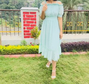 Green Dots Dress.!