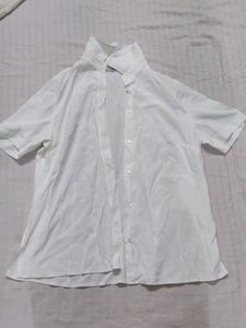 White Short Sleeve Button Down Shirt