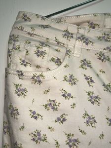 Floral Print Jeans