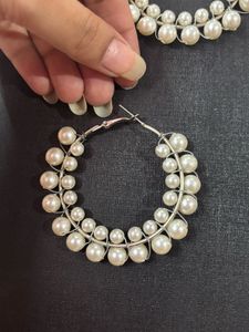 White Pearl Hoops
