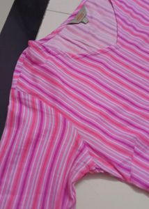Pink &amp; White Striped Kurta