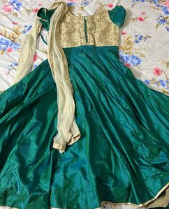 Green Anarkali Churidar Set