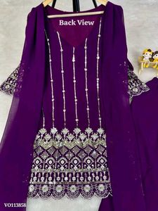 Partywear Attached Duppatta Suit