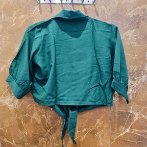 Green Smocked Jumpsuit