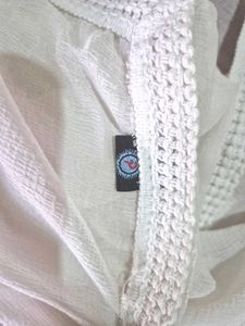 Elegant White Georget Shawl