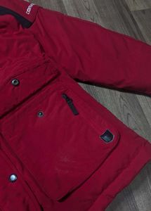 converse red hooded jacket