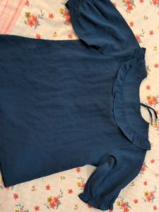 Ruffled Neckline Blouse