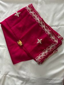 Organza Saree Pink Colour
