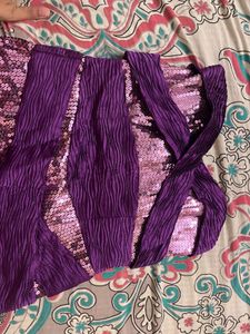 Purple Sequin Mini Tube Dress