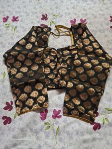 Black &amp; Gold Brocade Blouse