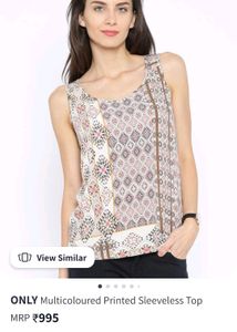Only Multicolour Printed Sleavess Top