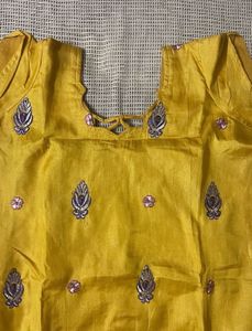 Embroidered Yellow Salwaar Suit Set