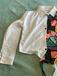 Front Knot Printed Shirt