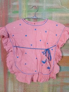 Cute Pink Polka Dot Top
