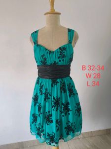 Teal Floral Dress