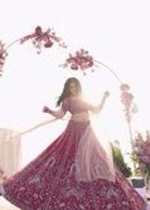 Silk Fabric Pink Bridal Lehenga