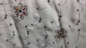 Silk georgette Baby pink saree.