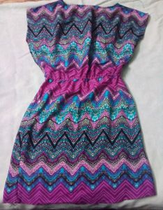 Colorful Chevron Print Dress