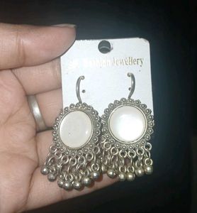 Boho Silver Jhumka Earrings