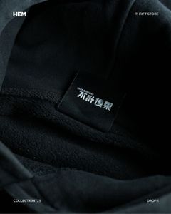 BJHG Black Graphic Print Hoodie