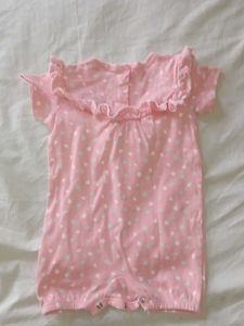 Cute Baby Girl Romper – Pink with Stars &amp; Hearts