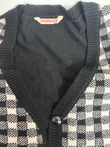 Checkered Knit Cardigan