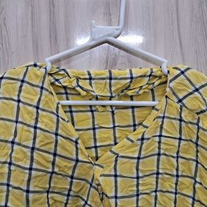 Checkered Yellow Boxy Top