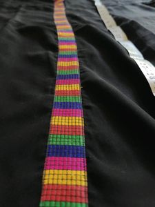 Black Kurta With Beautiful Multicolour Line