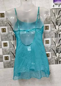 Teal Embellished Spaghetti Top