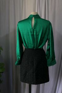 Zara Green Satin Blouse