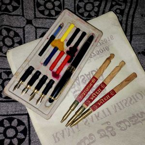 1980-90s Vintage Calligraphy Fountain Pen Set