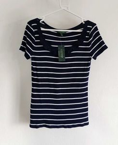 Ralph Lauren dark Navy Stripe Nautical Ruffle