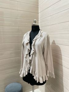 glittery partywear  korean y2k Ruffled Knit Cardig