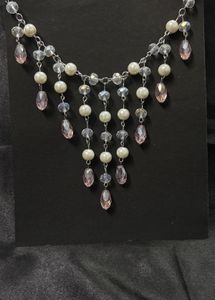 Pearl &amp; Crystal Dangle Necklace